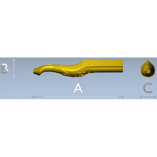 Floral Serpentine Baluster - STL 3D model for CNC wood carving