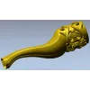 Rococo Curved Leg 3D STL model for CNC milling