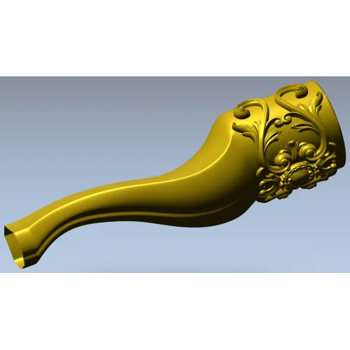Rococo Curved Leg 3D STL model for CNC milling
