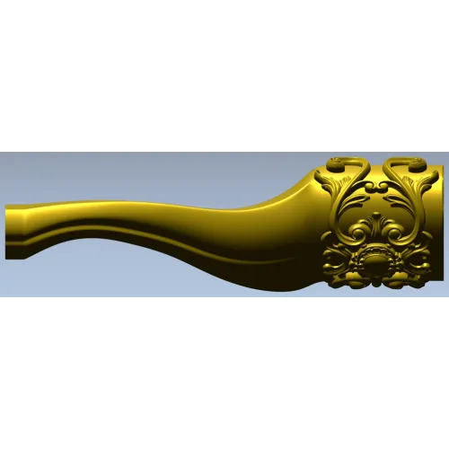 Rococo Curved Leg 3D STL model for CNC milling