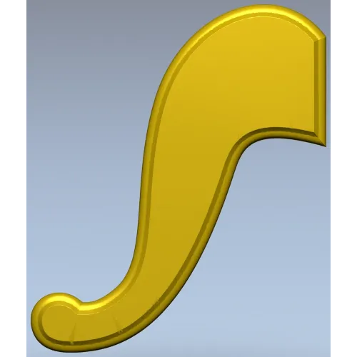 S-shaped Decorative Applique STL for CNC