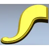S-shaped Decorative Applique STL for CNC