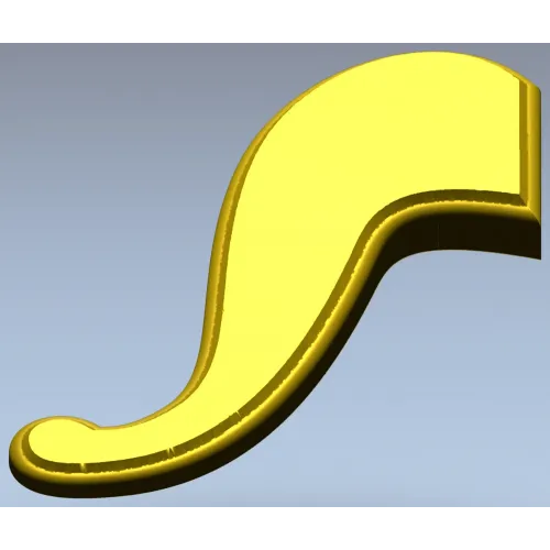 S-shaped Decorative Applique STL for CNC