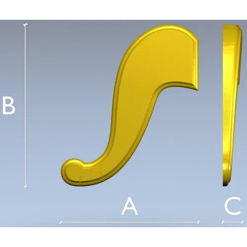 S-shaped Decorative Applique STL for CNC