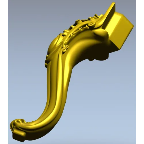 Резная мебельная ножка в стиле рококо - 3D модель STL для ЧПУ