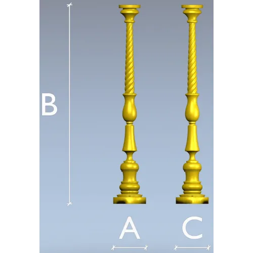 Витая балясина - 3D модель STL для ЧПУ фрезера