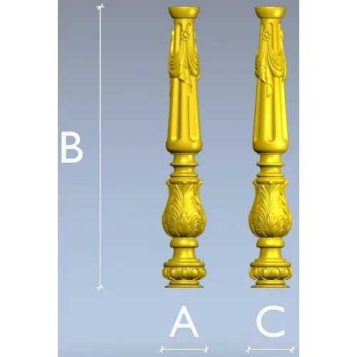 Ornate Acanthus Baluster STL for CNC