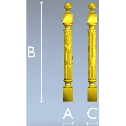 Балясина с лозой - 3D STL модель для ЧПУ