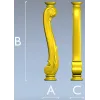 Барочная балясина с завитками - STL для ЧПУ