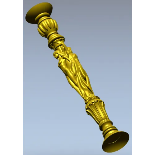 Caryatid baluster STL model for CNC router - high-relief spindle