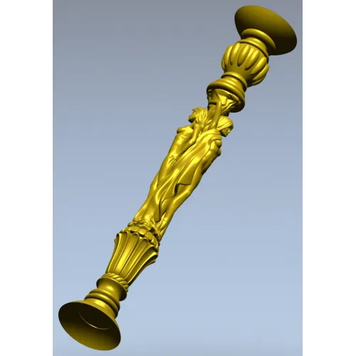 Caryatid baluster STL model for CNC router - high-relief spindle