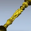 Caryatid baluster STL model for CNC router - high-relief spindle