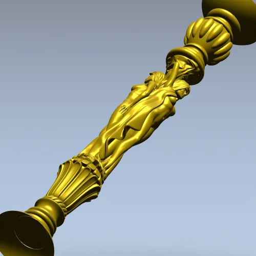 Caryatid baluster STL model for CNC router - high-relief spindle