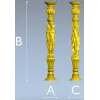 Caryatid baluster STL model for CNC router - high-relief spindle