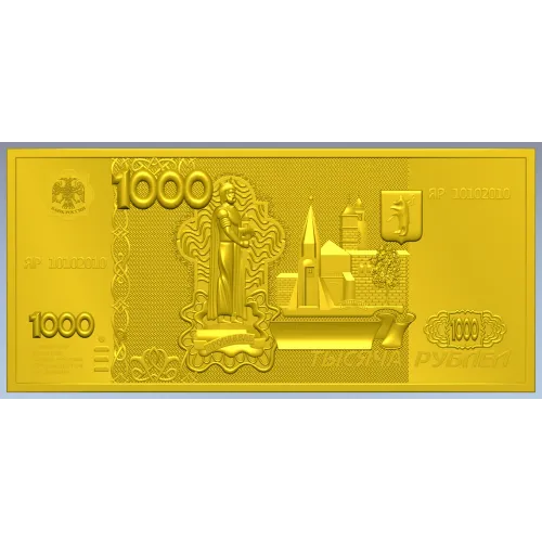 High-relief Banknote Plaque STL for CNC