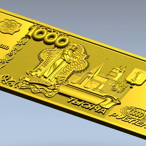 High-relief Banknote Plaque STL for CNC