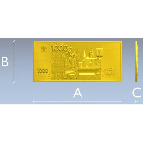 High-relief Banknote Plaque STL for CNC