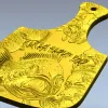 STL модель рельефной разделочной доски с рыбой для ЧПУ