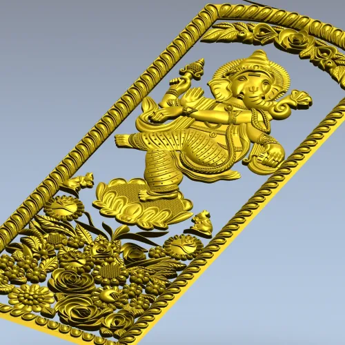 Резное панно "Ганеша на лотосе" - 3D модель STL для ЧПУ