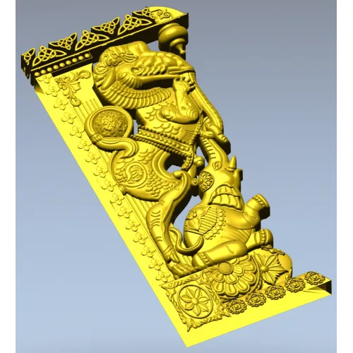 Индийский резной кронштейн с мифическими зверями - STL для ЧПУ