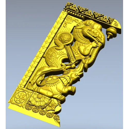 Индийский резной кронштейн с мифическими зверями - STL для ЧПУ