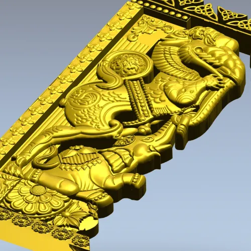 Индийский резной кронштейн с мифическими зверями - STL для ЧПУ