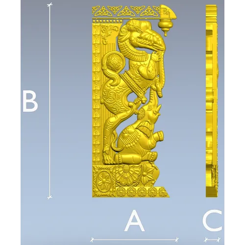 Индийский резной кронштейн с мифическими зверями - STL для ЧПУ