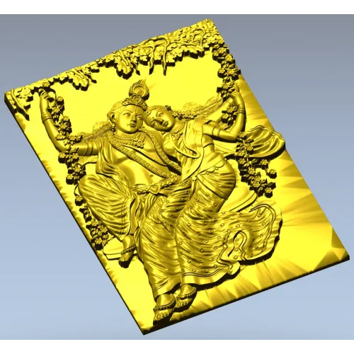 Индийская пара на качелях - 3D панель STL для ЧПУ