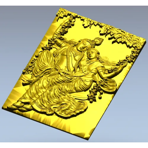 Индийская пара на качелях - 3D панель STL для ЧПУ