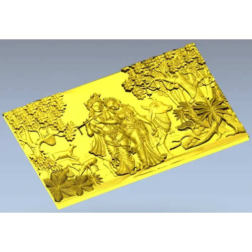 Радха и Кришна - Лесная идиллия (3D модель STL для ЧПУ)