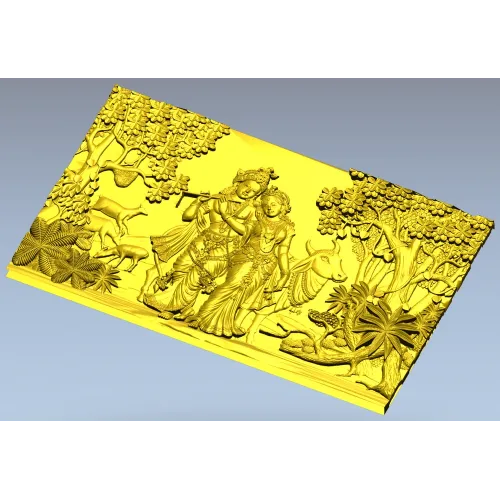 Радха и Кришна - Лесная идиллия (3D модель STL для ЧПУ)