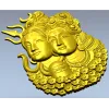 Shiva and Parvati Devotional Panel - 3D STL model for CNC