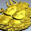 Shiva and Parvati Devotional Panel - 3D STL model for CNC