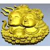 Shiva and Parvati Devotional Panel - 3D STL model for CNC