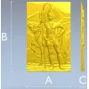 Shiva with Nandi - high relief panel STL for CNC