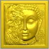 Панно "Будда в листве" - 3D модель STL для ЧПУ