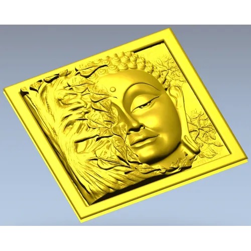 Панно "Будда в листве" - 3D модель STL для ЧПУ