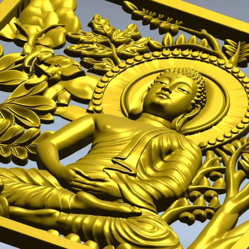 Будда в тени дерева - 3D модель STL для фрезера