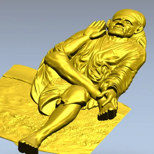 Панно "Сидящий мудрец" - 3D модель STL для ЧПУ