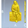 Панно "Сидящий мудрец" - 3D модель STL для ЧПУ
