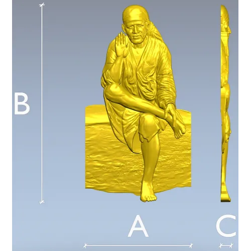 Панно "Сидящий мудрец" - 3D модель STL для ЧПУ