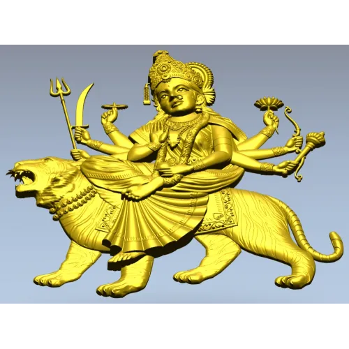 3D модель Дурга на тигре - stl для ЧПУ