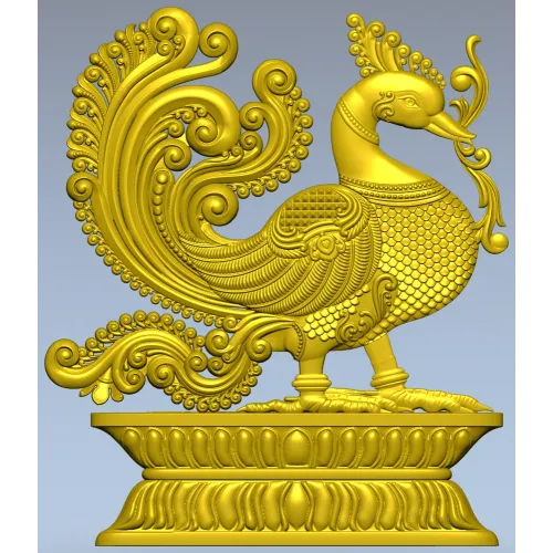 Фантазийная птица в рельефе - STL модель для ЧПУ
