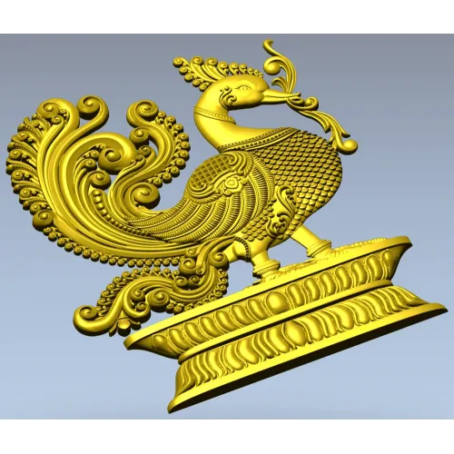 Фантазийная птица в рельефе - STL модель для ЧПУ