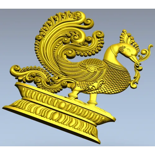 Фантазийная птица в рельефе - STL модель для ЧПУ
