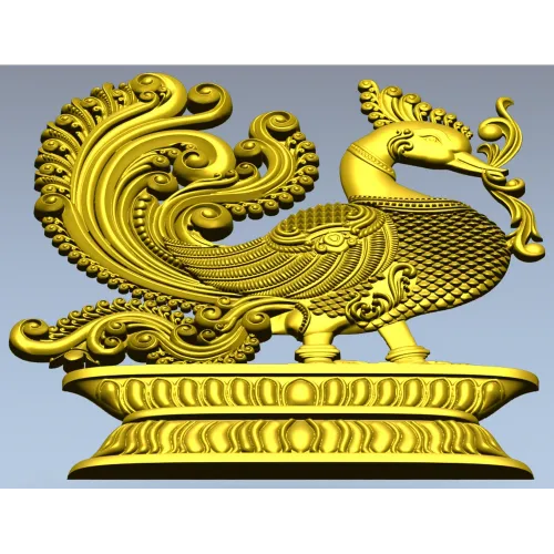 Фантазийная птица в рельефе - STL модель для ЧПУ