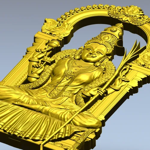 Lakshmi Throne Relief STL for CNC