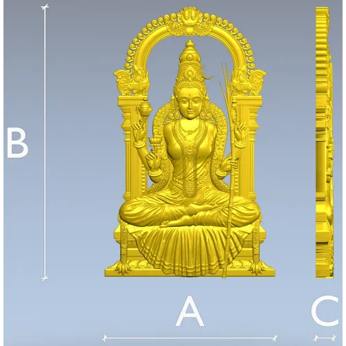 Lakshmi Throne Relief STL for CNC