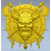 Викингский череп на щите - 3D STL модель для ЧПУ