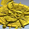 Викингский череп на щите - 3D STL модель для ЧПУ
